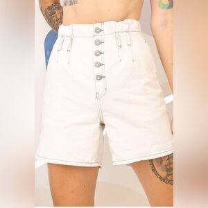 Free People Cindy Utility Paper Bag Waist Button-Fly Shorts Shorts Size 4